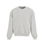 Unisex organic cotton oversized sweatshirt 340gsm Whitehaven heather light grey colour front view