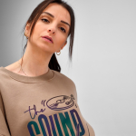 Unisex organic cotton oversized sweatshirt 340gsm Whitehaven light brown colour fifth view