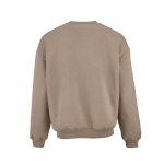Unisex organic cotton oversized sweatshirt 340gsm Whitehaven light brown colour rear view