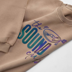Unisex organic cotton oversized sweatshirt 340gsm Whitehaven light brown colour detail view