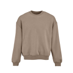 Unisex organic cotton oversized sweatshirt 340gsm Whitehaven light brown colour front view