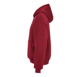 Unisex oversized 340 g/m² cotton and recycled polyester hoodie Ericeira burgundy colour third view
