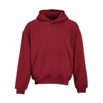 Unisex oversized 340 g/m² cotton and recycled polyester hoodie Ericeira burgundy colour front view