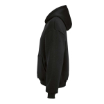 Unisex oversized 340 g/m² cotton and recycled polyester hoodie Ericeira black colour third view