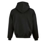 Unisex oversized 340 g/m² cotton and recycled polyester hoodie Ericeira black colour rear view