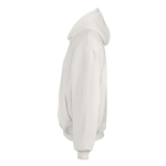 Unisex oversized 340 g/m² cotton and recycled polyester hoodie Ericeira white colour third view