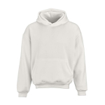 Unisex oversized 340 g/m² cotton and recycled polyester hoodie Ericeira white colour front view