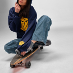 Unisex oversized 340 g/m² cotton and recycled polyester hoodie Ericeira navy-blue colour second ambient view