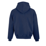 Unisex oversized 340 g/m² cotton and recycled polyester hoodie Ericeira navy-blue colour rear view