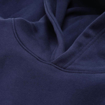 Unisex oversized 340 g/m² cotton and recycled polyester hoodie Ericeira navy-blue colour detail view