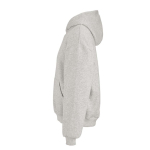 Unisex oversized 340 g/m² cotton and recycled polyester hoodie Ericeira heather light grey colour third view