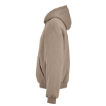 Unisex oversized 340 g/m² cotton and recycled polyester hoodie Ericeira light brown colour third view