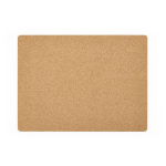 Rectangular cork placemat made in Europe natural colour rear view