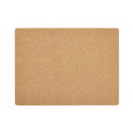 Rectangular cork placemat made in Europe natural colour front view