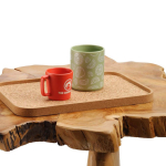 Natural cork tray with stable base, made in Europe natural colour ambient view