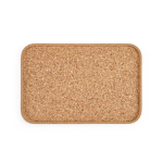 Natural cork tray with stable base, made in Europe natural colour front view