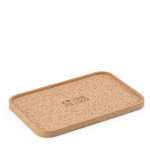 Natural cork tray with stable base, made in Europe main view