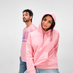 Unisex organic cotton regular fit T-shirt 165g/m² Copacabana pink colour ambient view