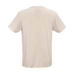 Unisex organic cotton regular fit T-shirt 165g/m² Copacabana beige colour rear view