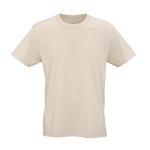 Unisex organic cotton regular fit T-shirt 165g/m² Copacabana beige colour front view