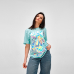 Unisex organic cotton regular fit T-shirt 165g/m² Copacabana light-green colour second ambient view