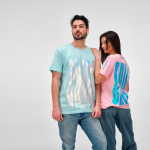 Unisex organic cotton regular fit T-shirt 165g/m² Copacabana light-green colour third ambient view