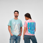 Unisex organic cotton regular fit T-shirt 165g/m² Copacabana light-green colour fifth view