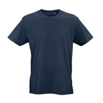 Unisex organic cotton regular fit T-shirt 165g/m² Copacabana navy-blue colour front view