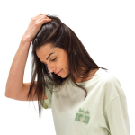 Unisex organic cotton regular fit T-shirt 165g/m² Copacabana pastel green colour second ambient view