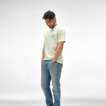 Unisex organic cotton regular fit T-shirt 165g/m² Copacabana pastel green colour ambient view
