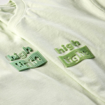 Unisex organic cotton regular fit T-shirt 165g/m² Copacabana pastel green colour detail view
