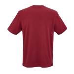 Unisex organic cotton rib knit T-shirt 180g/m² Maya burgundy colour rear view