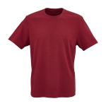 Unisex organic cotton rib knit T-shirt 180g/m² Maya burgundy colour front view