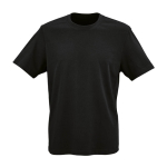 Unisex organic cotton rib knit T-shirt 180g/m² Maya black colour front view