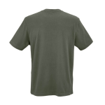 Unisex organic cotton rib knit T-shirt 180g/m² Maya military green colour rear view
