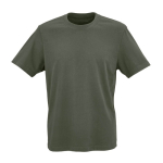 Unisex organic cotton rib knit T-shirt 180g/m² Maya military green colour front view