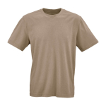Unisex organic cotton rib knit T-shirt 180g/m² Maya light brown colour front view