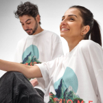 Unisex organic cotton oversized fit T-shirt 240 g/m² Paloma white colour fourth ambient view