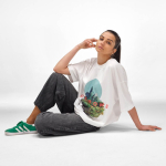 Unisex organic cotton oversized fit T-shirt 240 g/m² Paloma white colour fifth view