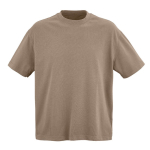 Unisex organic cotton oversized fit T-shirt 240 g/m² Paloma light brown colour front view