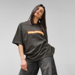 Unisex organic cotton oversized fit T-shirt 240 g/m² Paloma lilac colour third ambient view