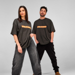 Unisex organic cotton oversized fit T-shirt 240 g/m² Paloma lilac colour ambient view