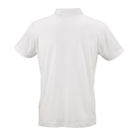 Unisex organic cotton short-sleeve polo 160g/m² Ipanema white colour rear view