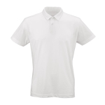 Unisex organic cotton short-sleeve polo 160g/m² Ipanema white colour front view