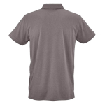 Unisex organic cotton short-sleeve polo 160g/m² Ipanema grey colour rear view