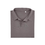 Unisex organic cotton short-sleeve polo 160g/m² Ipanema grey colour second front view