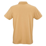 Unisex organic cotton short-sleeve polo 160g/m² Ipanema yellow colour rear view