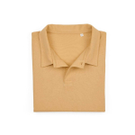 Unisex organic cotton short-sleeve polo 160g/m² Ipanema yellow colour second front view