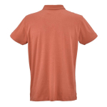 Unisex organic cotton short-sleeve polo 160g/m² Ipanema orange colour rear view
