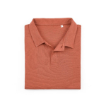 Unisex organic cotton short-sleeve polo 160g/m² Ipanema orange colour second front view